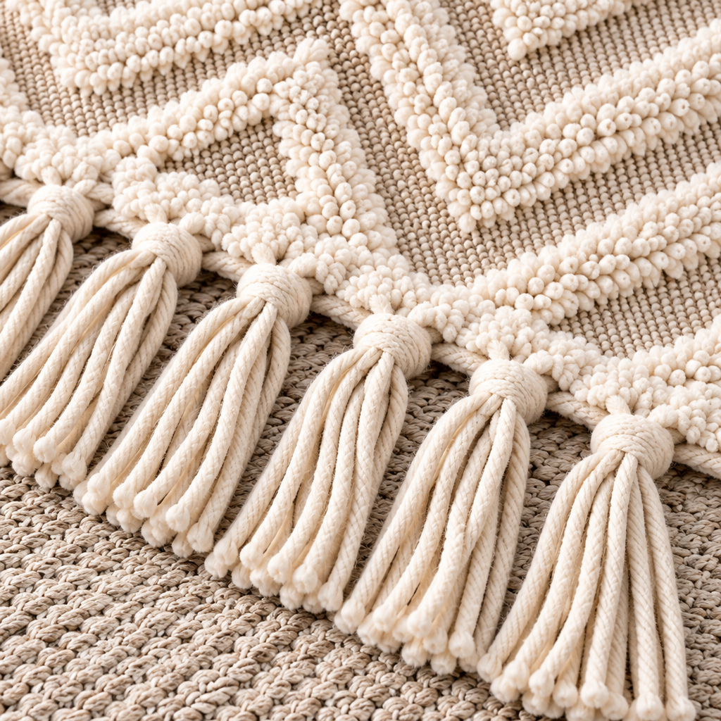 Tufted Boho Throw Blanket
