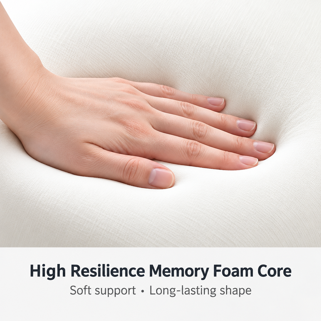Ergonomic High-Back Memory Foam Pillow