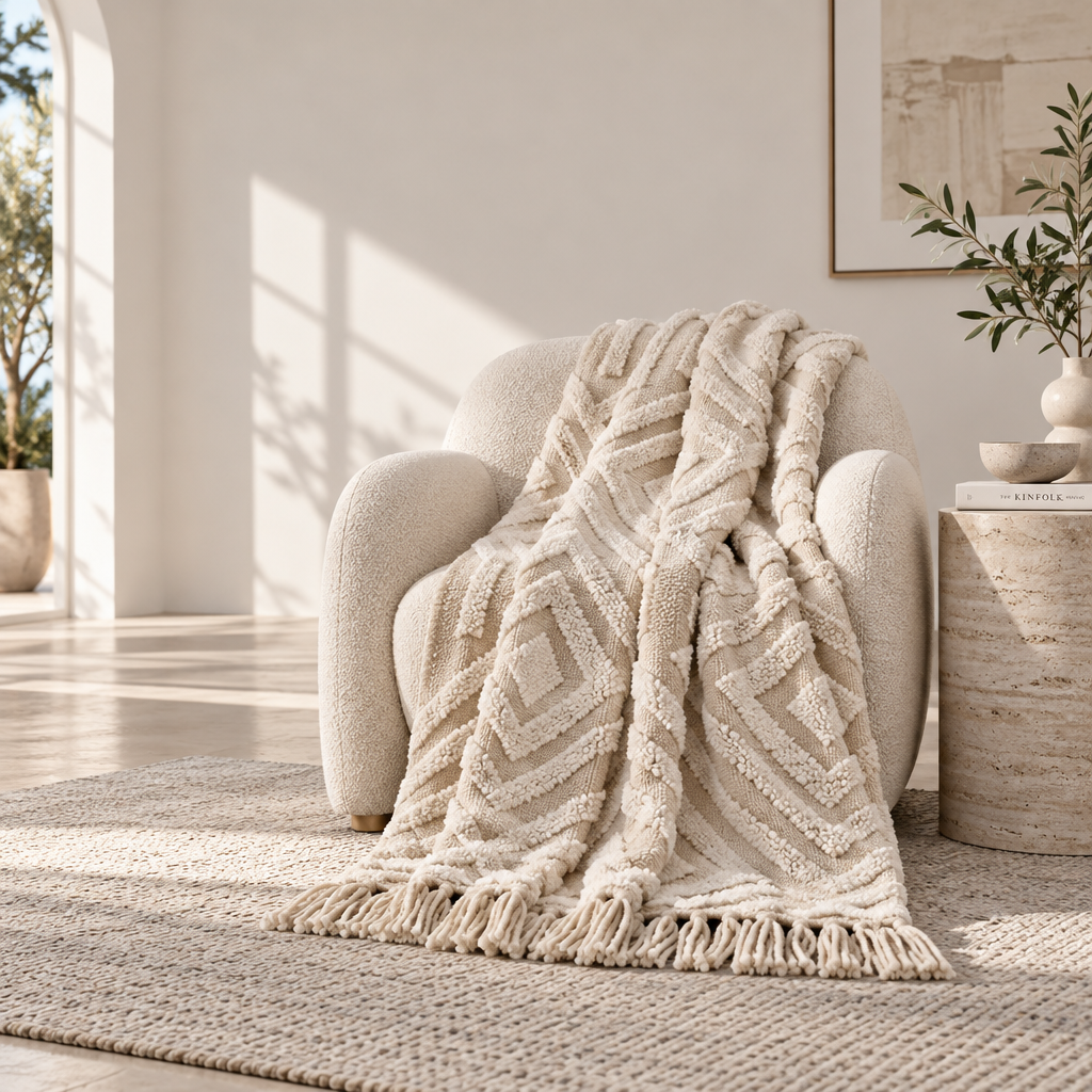Tufted Boho Throw Blanket