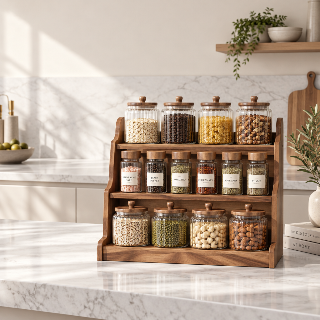 Acacia Tiered Display Rack