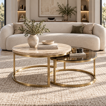 Travertine Nesting Coffee Tables 🪐
