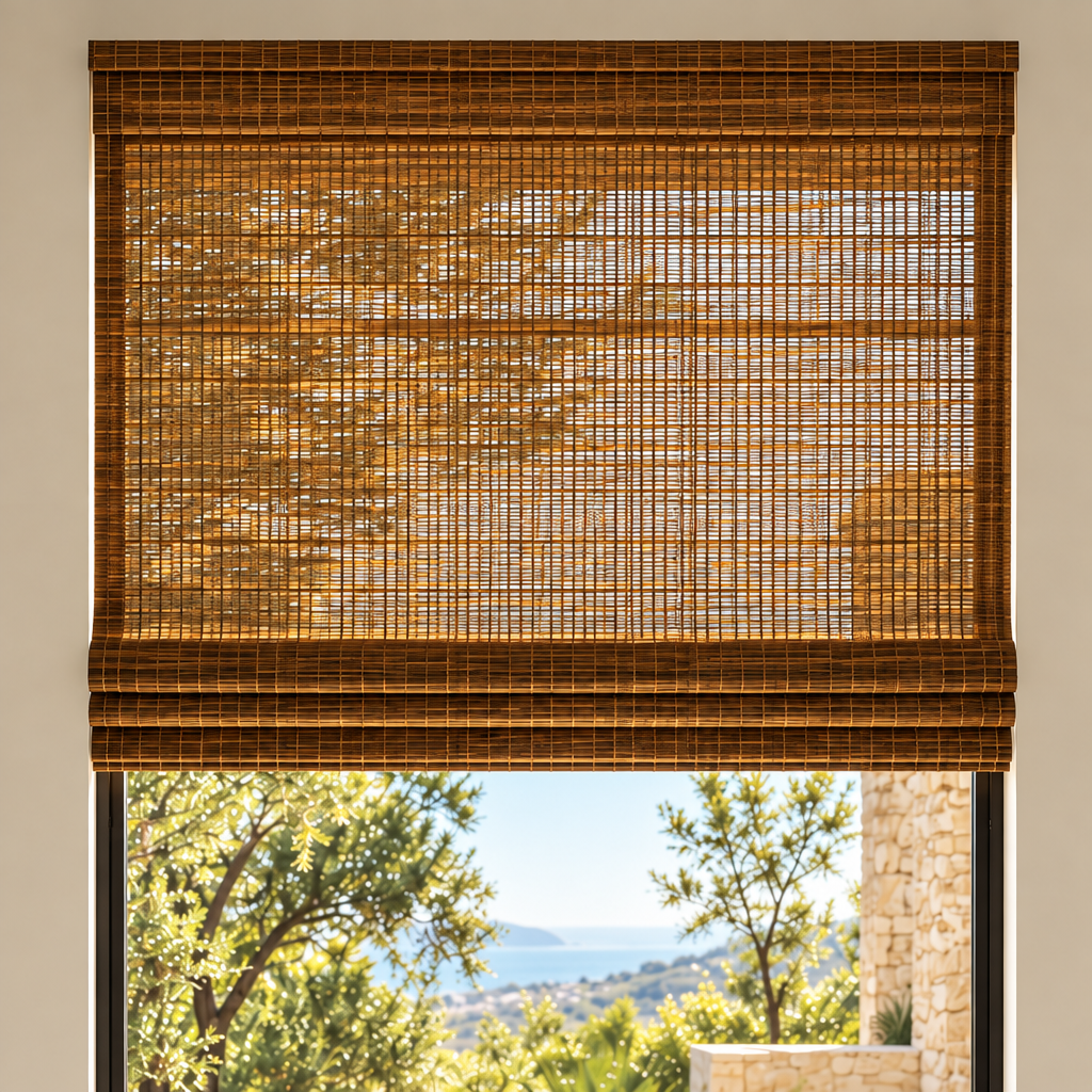 Natural Woven Bamboo Roman Shades
